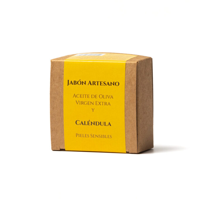 handmade soap EVOO and calendula packaging