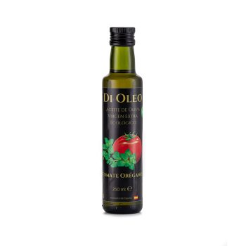 aceite de oliva virgen extra ecológico con tomate y oregano
