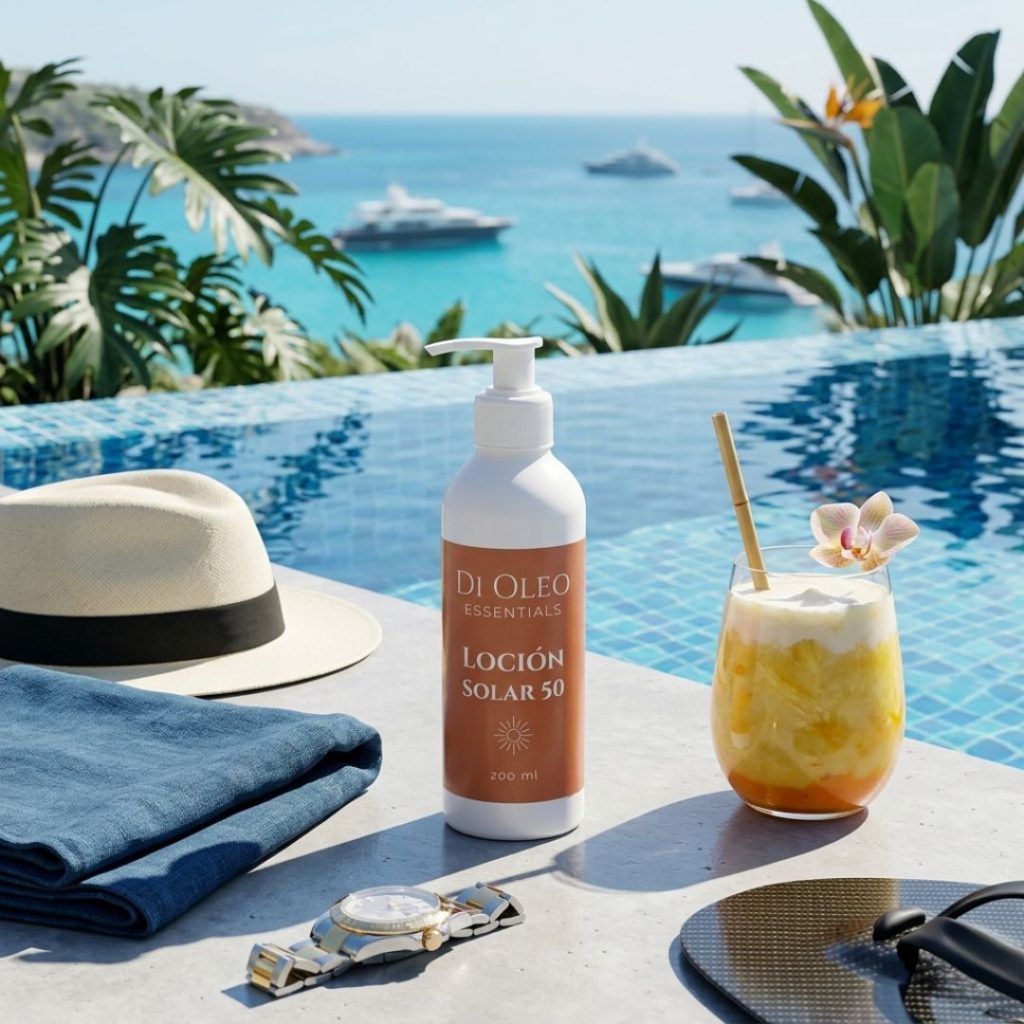 loción solar natural 50 piscina