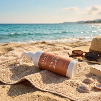loción solar natural 50 playa