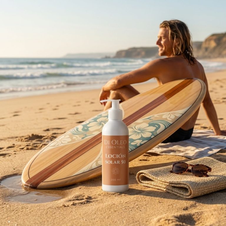 loción solar natural 50 surfista